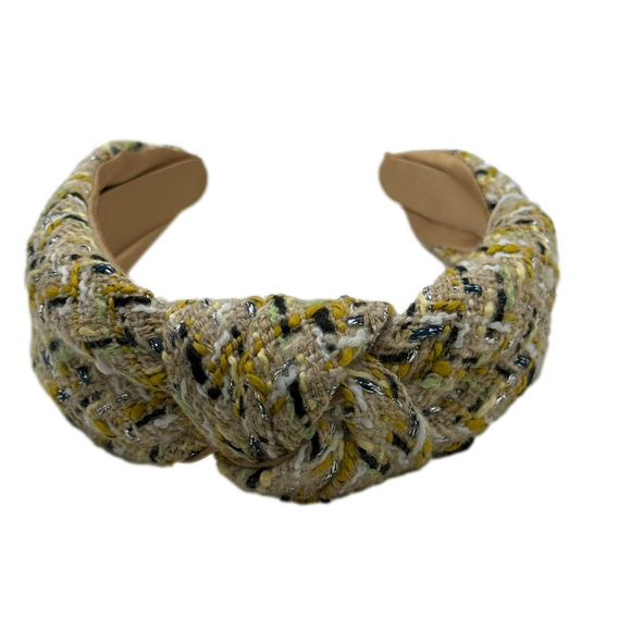 Tan Fall Multi Color Tweed Knot Headband - Picture 1 of 5